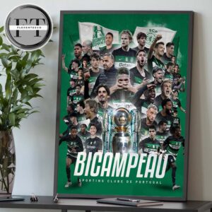 Sporting Lisbon Is The Champion Primeira Liga 2025 Sporting Clube De Portugal Bicampeao Home Decor Poster Canvas