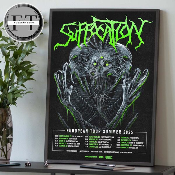 Suffocation European Tour Summer 2025 Schedule Home Decor Poster Canvas