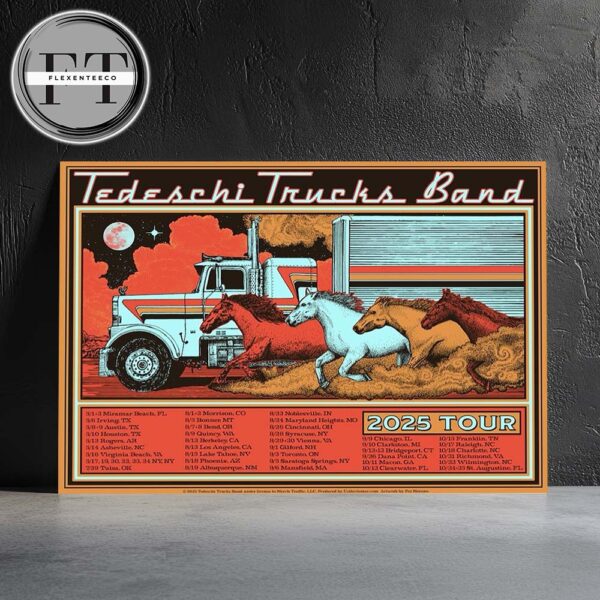 Tedeschi Trucks Band 2025 Tour Schedule Home Decor Poster Canvas