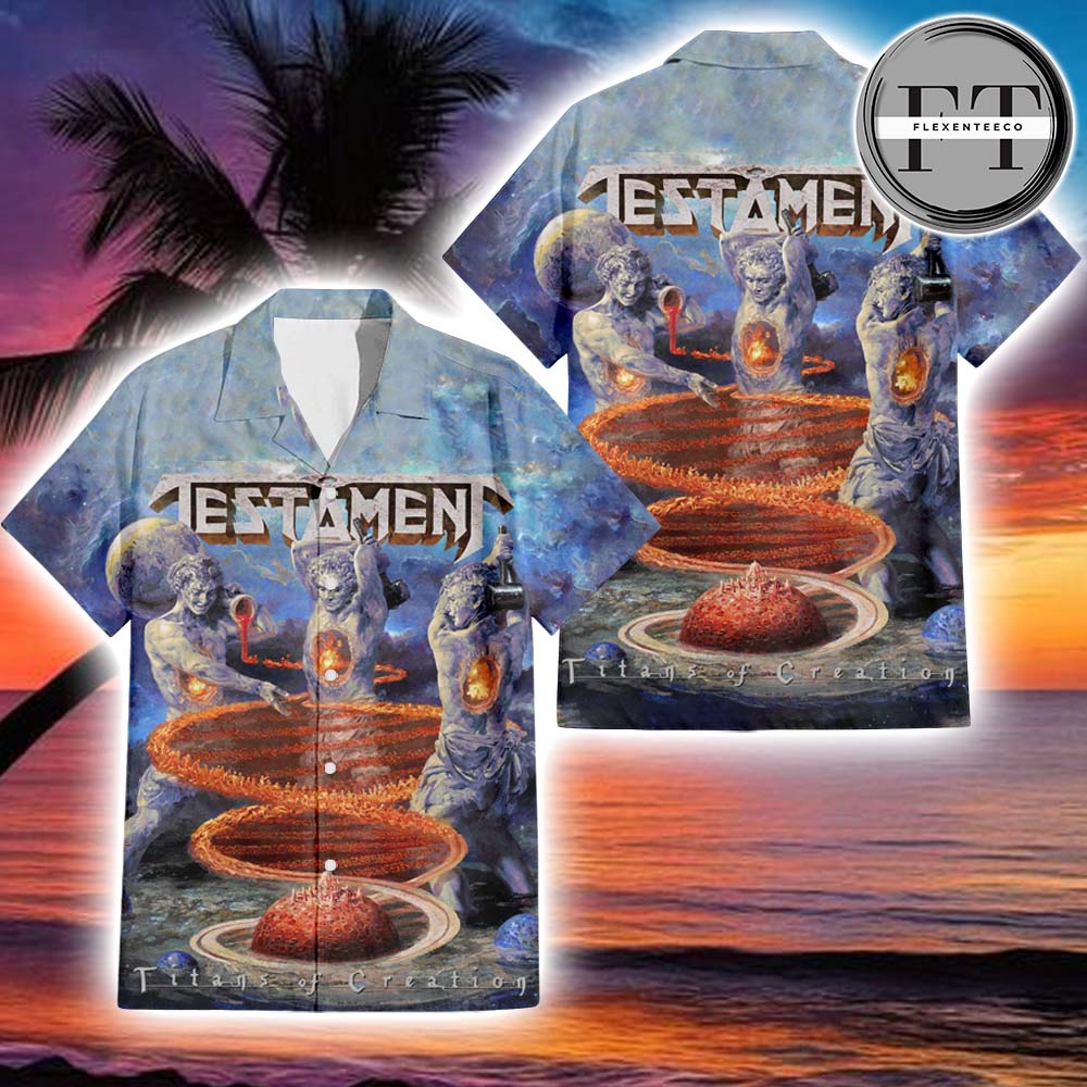 Testament Titans Of Creation Album Cover 2025 Hawaiin T-Shirt Testament Titans Of Creation Album Cover 2025 Hawaiin T-Shirt