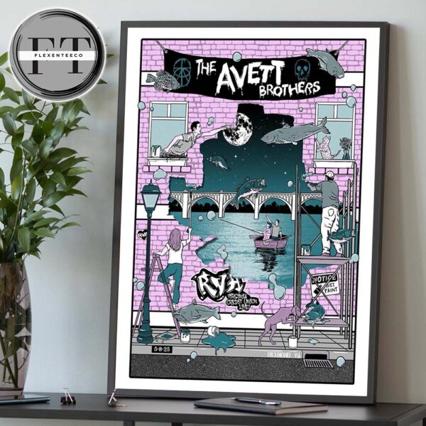 The Avett Brothers At Virginia Credit Union In Richmond VA On May 8 2025 Home Decor Poster Canvas