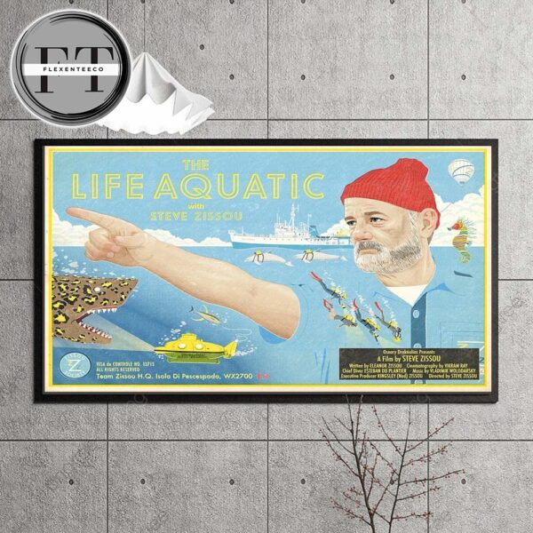 The Life Quatic With Steve Zissou New Poster Film Zissou Into The Blue Home Decor Poster Canvas