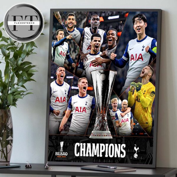 Tottenham Hotspur Is The UEFA Europa League Champions 2025 Their First Major Trophy In 17 Years Home Decor Poster Canvas