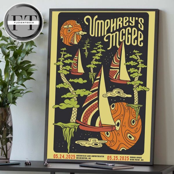 Umphrey’s McGee At North Carolina On May 24-25 2025 Tour Schedule Home Decor Poster Canvas