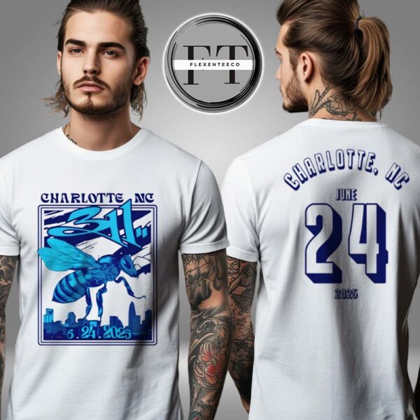 311 Band At Skyla Credit Union Amphitheatre In Charlotte NC On June 24 2025 Two Sided Unisex T-Shirt