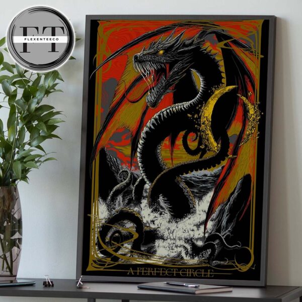 A Perfect Circle Sessanta V2.0 At Cascades Amphitheater In Riogefield Washington On Jun 6 2025 Dragon Design Home Decor Poster Canvas