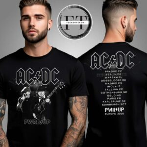 AC DC Angus and Brian PWR UP Tour T-Shirt Two Sided Unisex T-Shirt