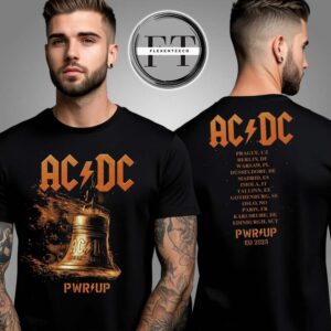AC DC Hells Bells Lightning PWR UP Tour T-Shirt Two Sided Unisex T-Shirt