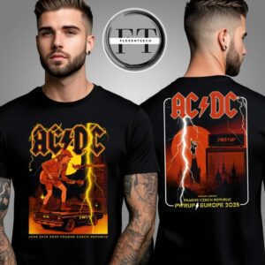 AC DC Prague PWR UP Tour T-shirt Two Sided Unisex T-Shirt