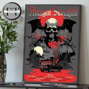 Avenged Sevenfold Europe 2025 Tour Schedule Home Decor Poster Canvas