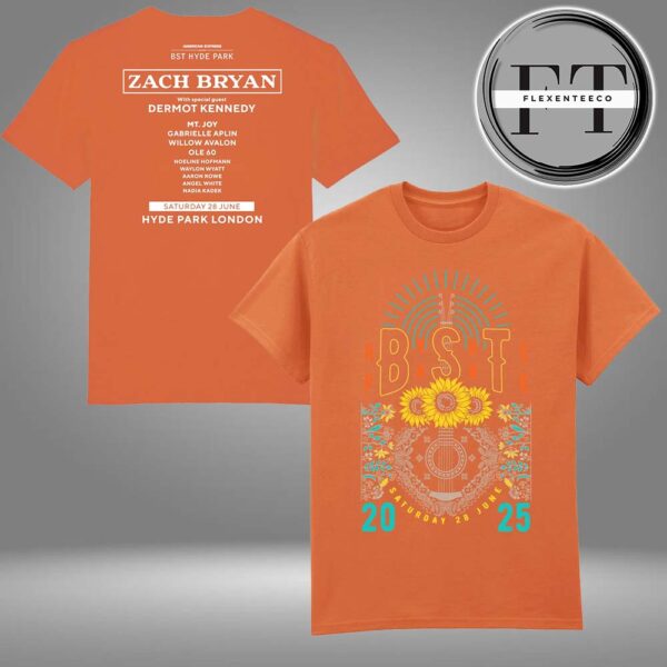 BST Hyde Park Zach Bryan Saturday 28th June Event T-Shirt Two Sided Unisex T-Shirt