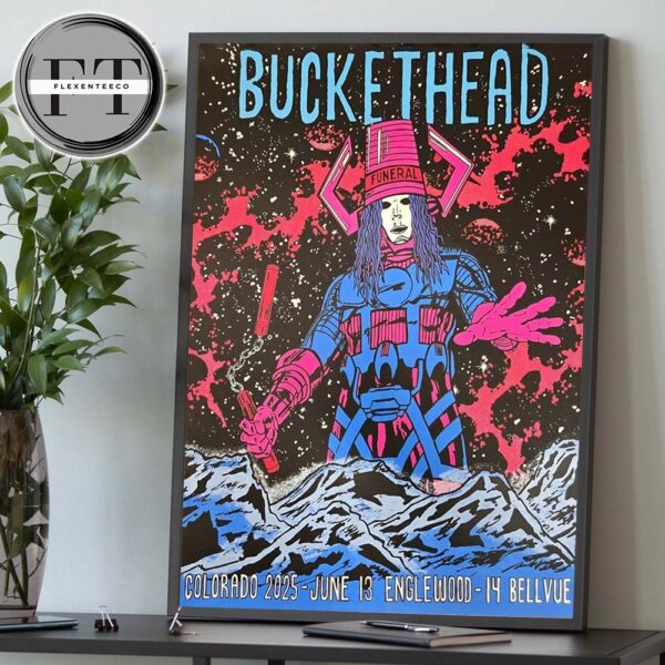 Buckethead Colorado 2025 Tour At Englewood On June 13 And Bellvue On June 14 2025 Home Decor Poster Canvas