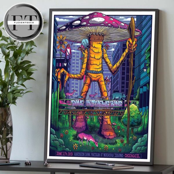 Dave Mathews Band At Huntington Bank Pavilion At Northerly Island In Chicago IL On June 27 2025 Home Decor Poster Canvas