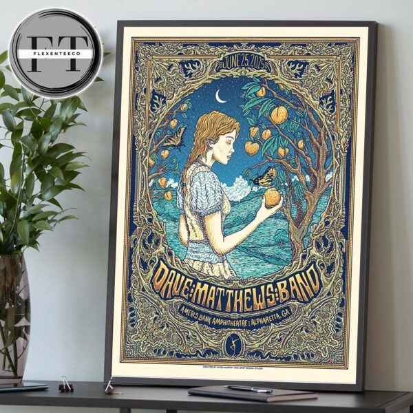Dave Matthews Band At Ameris Bank Amphitheatre In Alpharetta GA On June 25 2025 Home Decor Poster Canvas