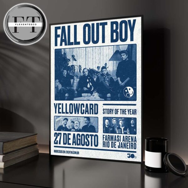 Fall Out Boy At Farmasi Arena In Rio De Janeiro On August 27 2025 Story Of The Year Home Decor Poster Canvas