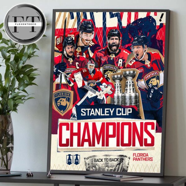 Florida Panthers Crowned Stanley Cup 2025 NHL Champions Home Decor Poster Canvas