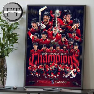 Florida Panthers Just Won Stanley Cup 2025 NHL Champions Home Decor Poster Canvas