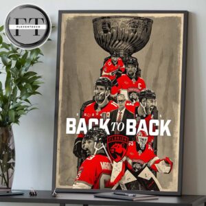 Florida Panthers Win Stanley Cup 2025 NHL Champions Back To Back Home Decor Poster Canvas