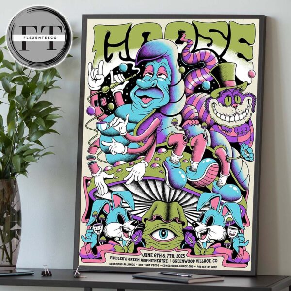 Goose The Band At Fiddler’s Green Amphitheatre In Greenwood Village CO On June 6th And 7th 2025 Home Decor Poster Canvas