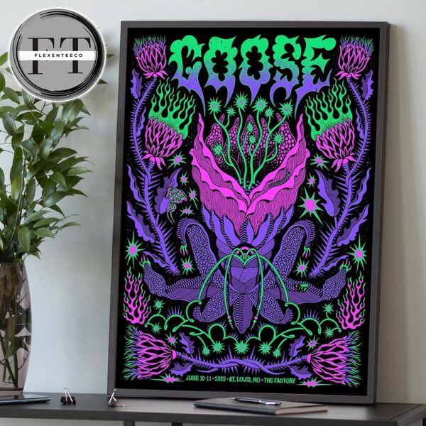 Goose The Band At The Fatory In St. Louis MO On 10-11 2025 Art By By Amy Jean Home Decor Poster Canvas