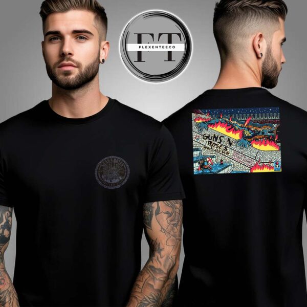 Guns N Roses At Estadi Olimpic In Barcelona Spain On June 9th 2025 Two Sided Unisex T-Shirt
