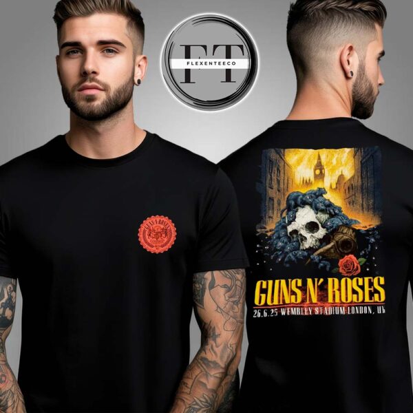 Guns N Roses At Wembley Stadium In London Uk On June 26 2025 Two Sided Unisex T-Shirt
