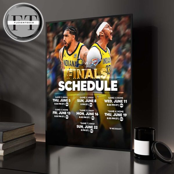 Indiana Pacers Vs Oklahoma City Thunder Final NBA 2025 Schedule Home Decor Poster Canvas
