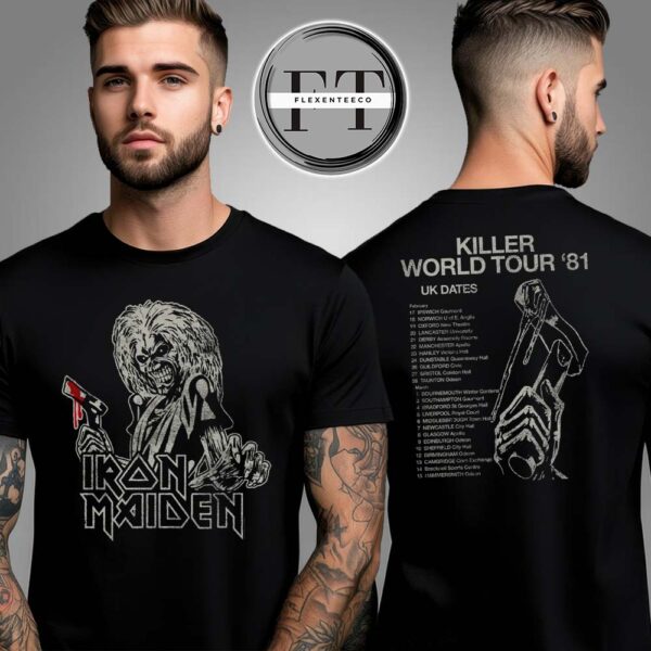 Iron Maiden Killer 1981 Vintage Tour Two Sided Unisex T-Shirt