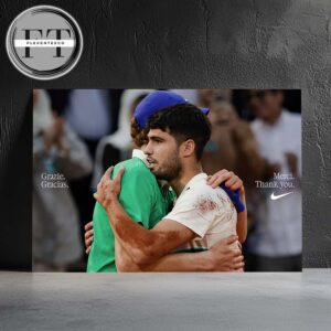 Jannik Sinner x Nike Tribute Poster Thank You Merci Home Decor Poster Canvas