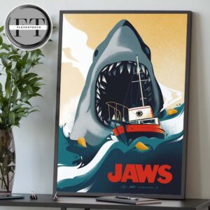 Jaws Poster Celebrate The 50th Anniversary Home Decor Poster Canvas