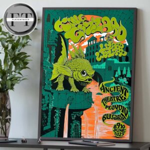 King Gizzard At Ancient Theatre In Plovdiv Bulgaria On June 8-9-10 2025 Green Fish Home Decor Poster Canvas