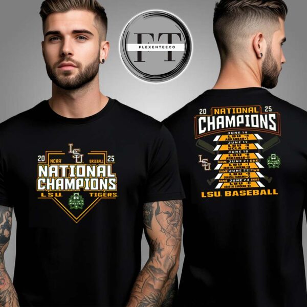 LSU Tigers 2025 Baseball Men’s College World Series Champions Limited Two Sided Unisex T-Shirt