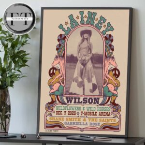 Lainey Wilson At T-Mobile Arena On December 7 2025 Wildflowers & Wild Horses Home Decor Poster Canvas