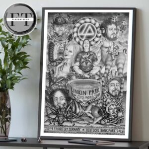 Linkin Park From Zero World Tour At Deutsche Bank Park In Frankfurt Germany On July 9 2025 Home Decor Poster Canvas