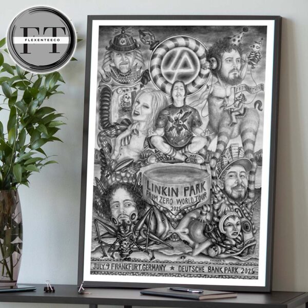 Linkin Park From Zero World Tour At Deutsche Bank Park In Frankfurt Germany On July 9 2025 Home Decor Poster Canvas