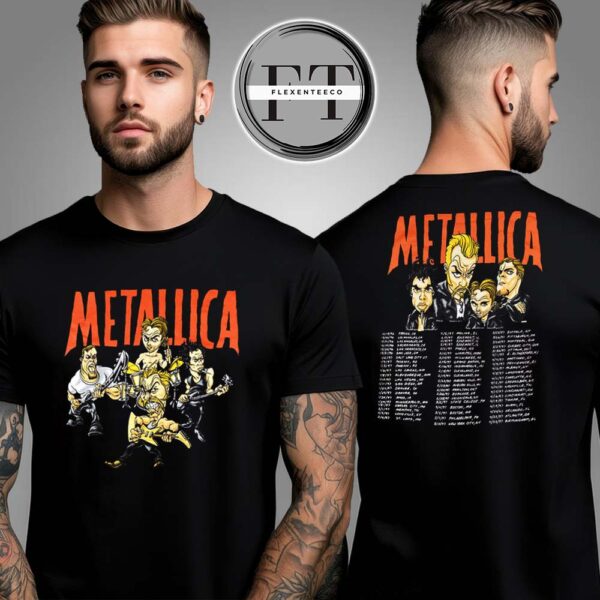 Metallica 1996-1997 Cartoon Tour Two Sided Unisex T-Shirt