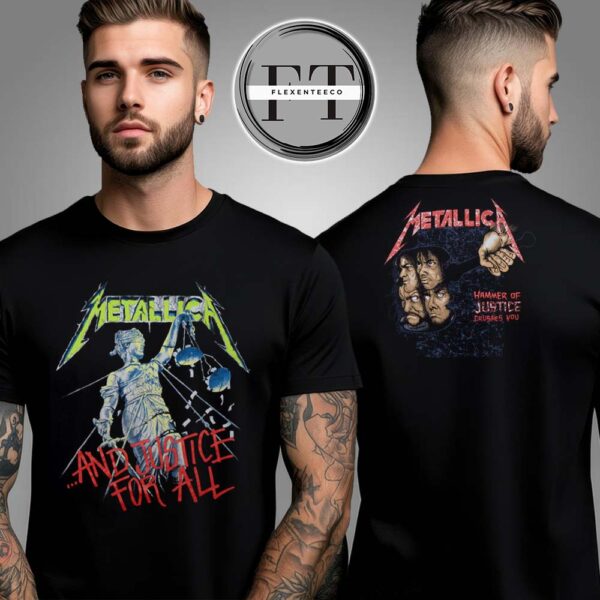 Metallica Gildan Classic And Justice For All Two Sided Unisex T-Shirt