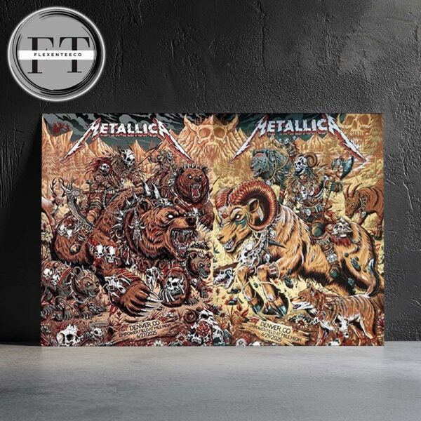 Metallica M72 Denver Full Show Combined Poster At Empower Field At Mile High Colorado US On June 27-29 2025 Home Decor Poster Canvas