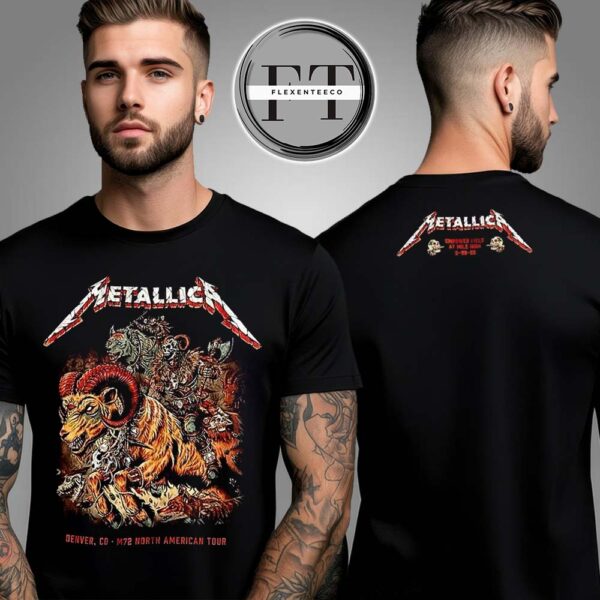 Metallica M72 Denver Night 2 At Empower Field At Mile High Colorado US On June 27 2025 Two Sided Unisex T-Shirt