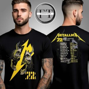 Metallica M72 North American Tour 2025 Date Times Skull Strike Graphic Two Sided Unisex T-Shirt