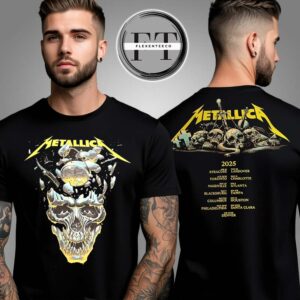 Metallica M72 North American Tour 2025 Shattered Skull & Battlefield Bones Two Sided Unisex T-Shirt
