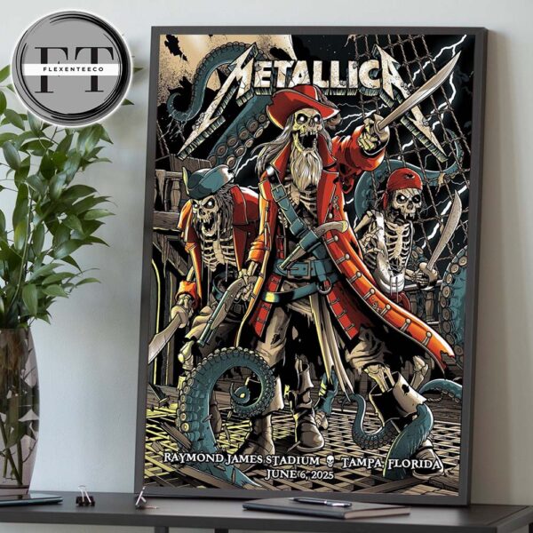 Metallica M72 Tampa Night 1 At Raymond James Stadium In Florida US On June 6 2025 Home Decor Poster Canvas