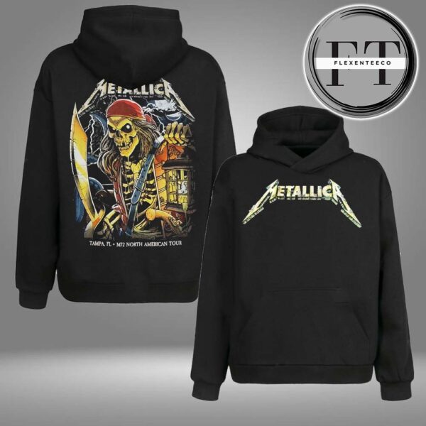 Metallica M72 Tampa Night 2 At Raymond James Stadium In Florida US On June 8 2025 Two Sided Hoodie Shirt