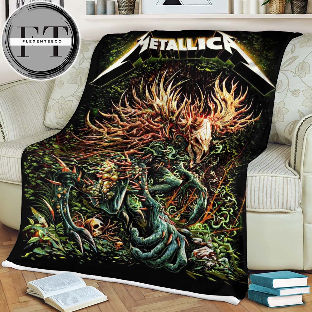 Metallica Poster Cover Beast In The Forest Fleece Blanket Metallica Poster Cover Beast In The Forest Fleece Blanket
