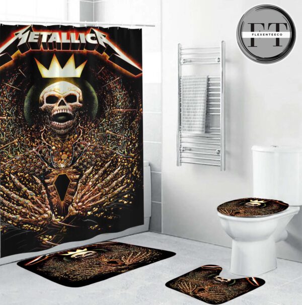 Metallica Poster Cover Crowned In Chaos Bathroom Set