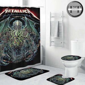 Metallica Poster Cover Cthulhu Awaken The Ancient One Bathroom Set