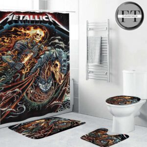 Metallica Poster Cover Flames Of The Fallen Bathroom Set