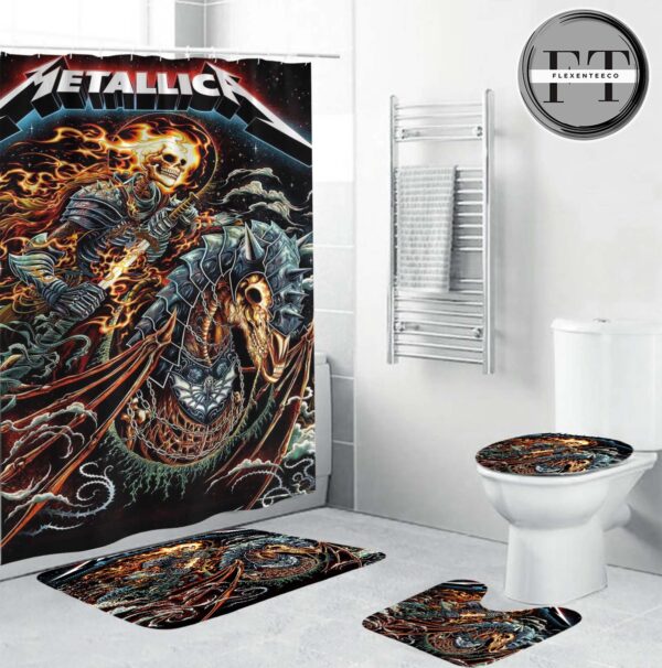 Metallica Poster Cover Flames Of The Fallen Bathroom Set
