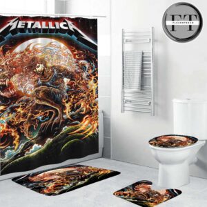 Metallica Poster Cover Lunar Beast Bathroom Set