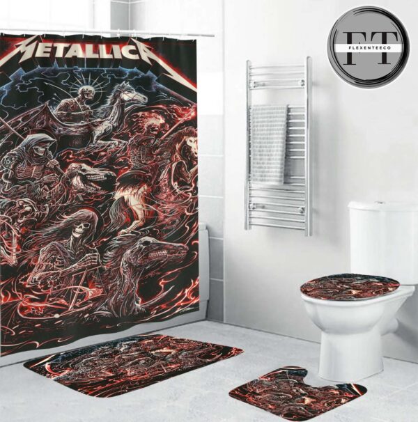 Metallica Poster Cover The Four Horsemen Ride Bathroom Set